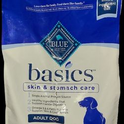 Blue Buffalo Basics - Skin & Stomach Care - Duck & Potato Recipe -  Adult Dry Dog Food 