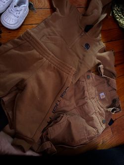 Carhartt Brown Sweatpants and Bib Overalls Set