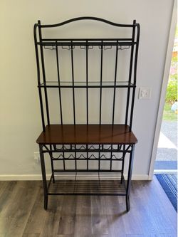 Shelves with wine rack