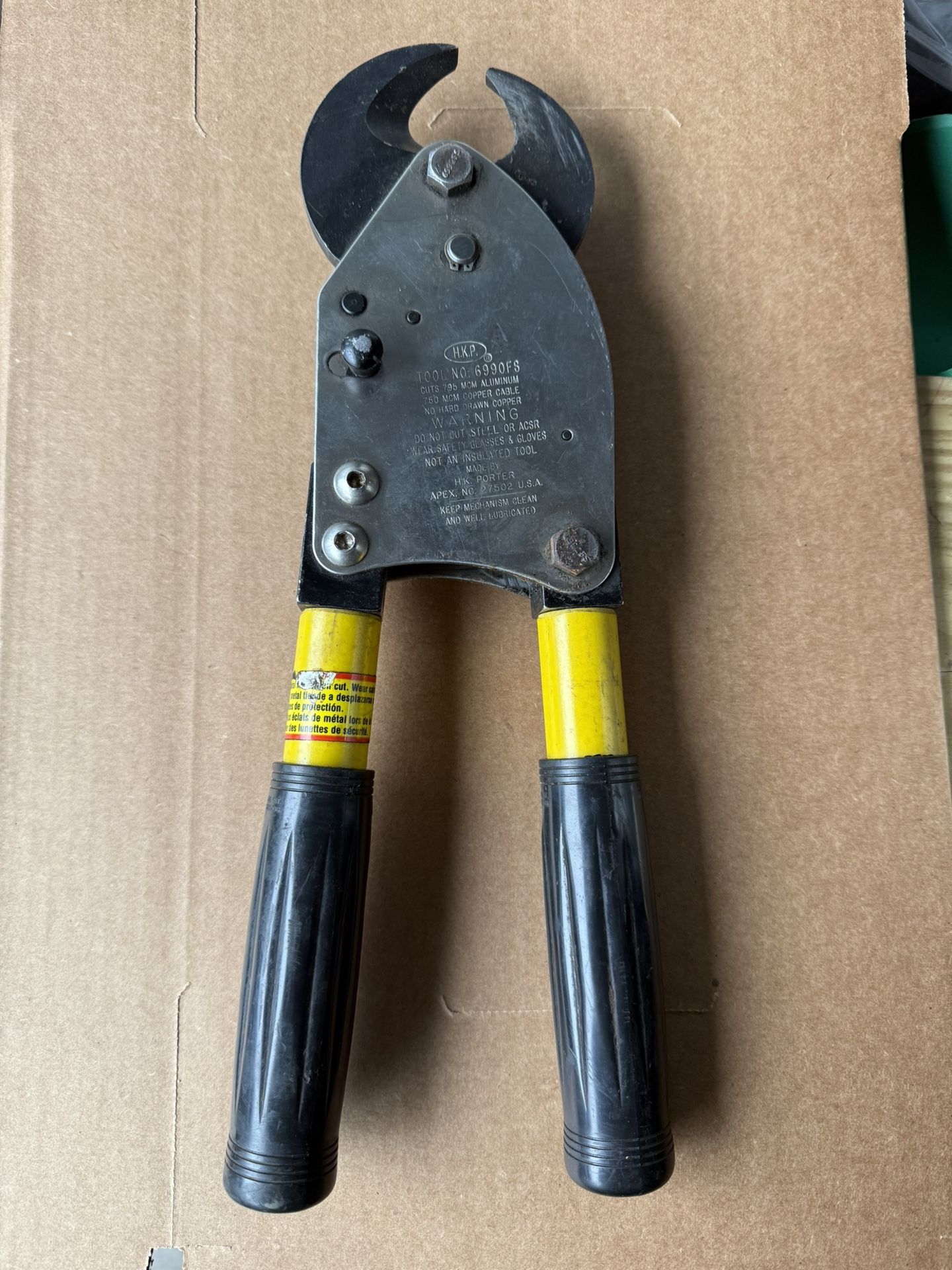 HK Porter 6990FS 14" Compact Ratcheting Cable Cutter Electriction HKP Item MDS2