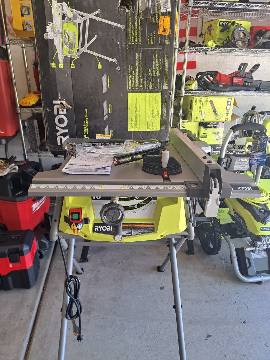 RYOBI
15 Amp 10 in. Compact Portable Corded Jobsite Table Saw with Folding Stand
