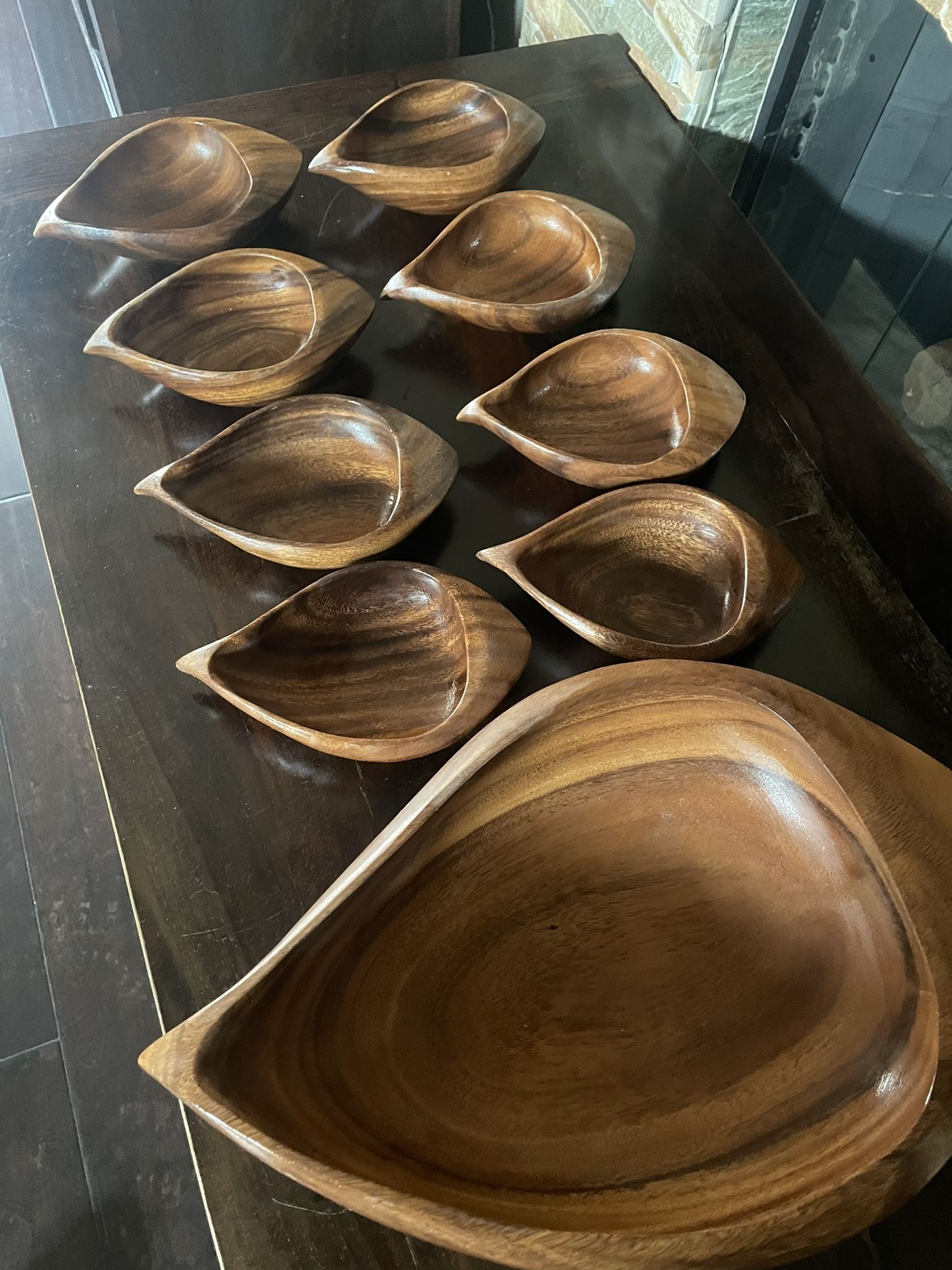 Monkey Wood 9 Piece Salad Bowl Set 