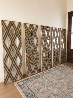 Set of 5 Uttermost Tahira Ivory Mirrors – Chestnut – Like New