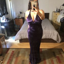 Long Prom Purple Dress Large