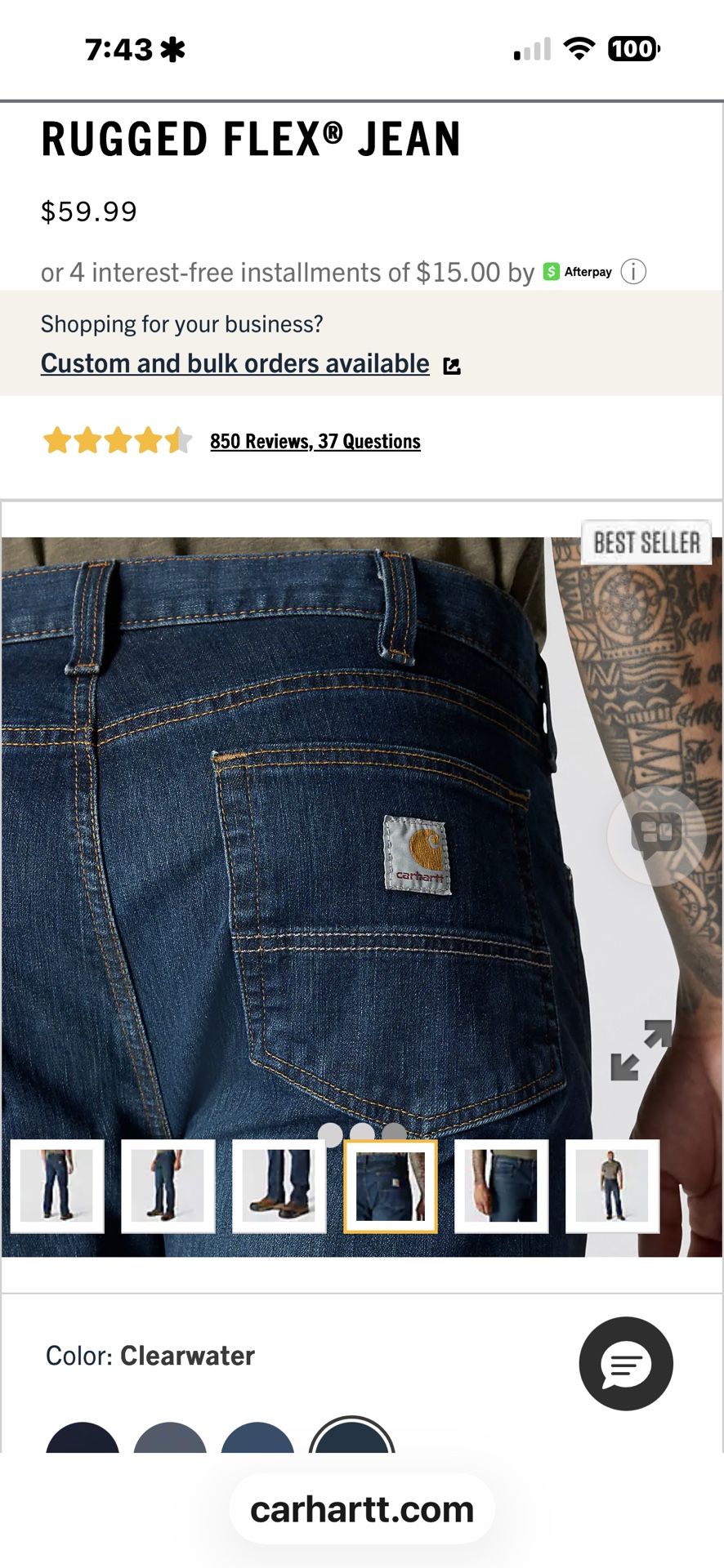 3 - New Carhartt Jeans ( Similar To These ) 36/30