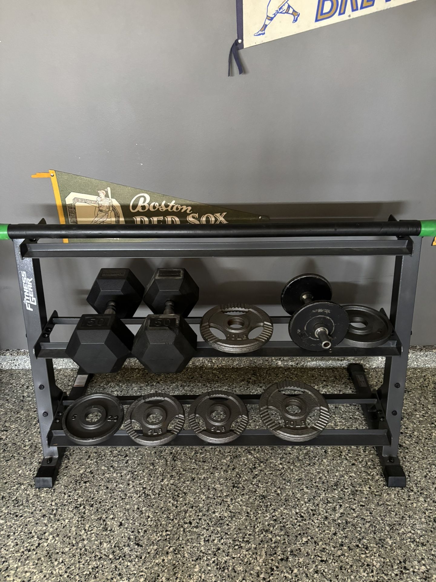Weight Rack, Weights And Weighted Bar