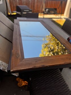Large wood mirror