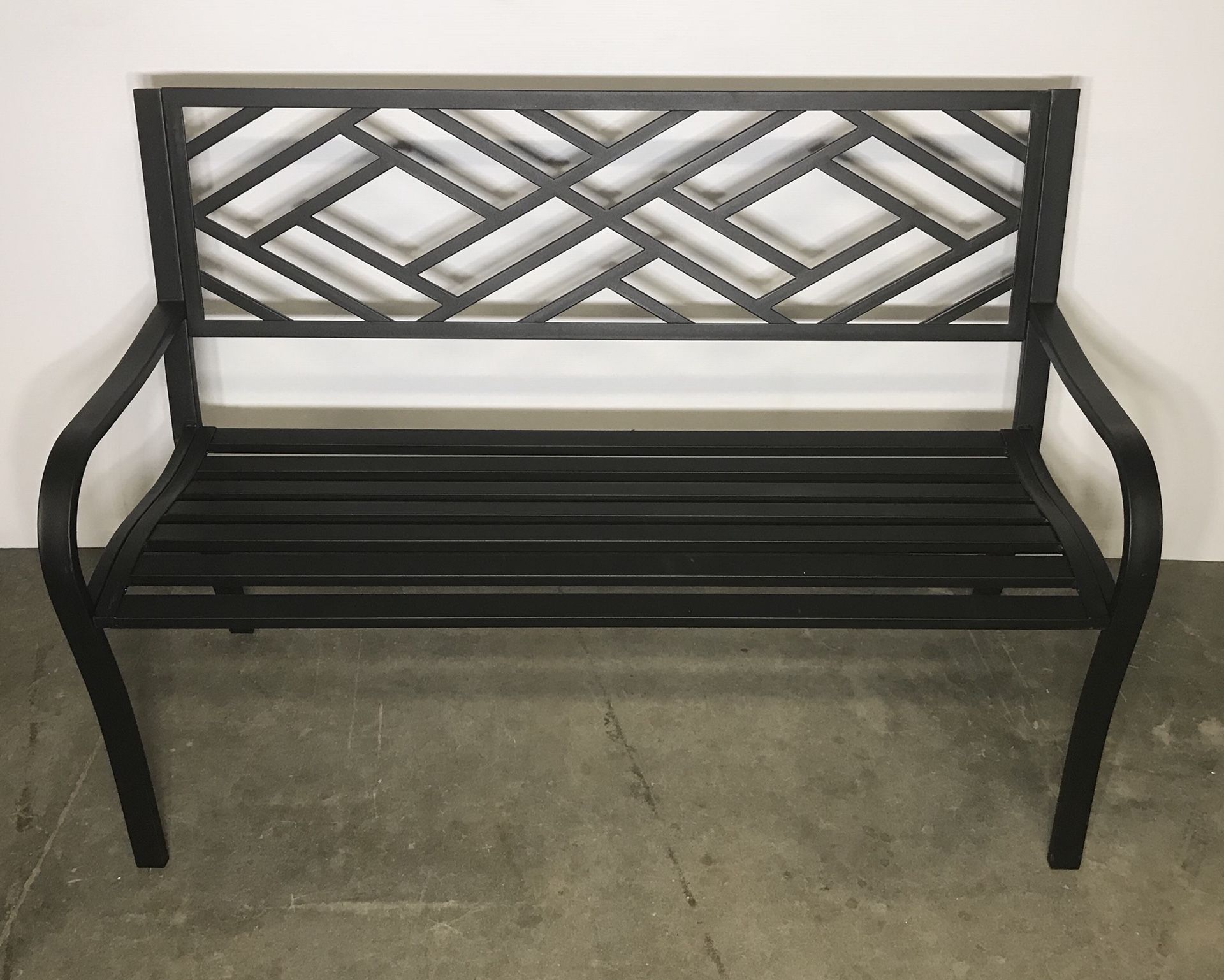 Hampton Bay Easterly Steel Black Outdoor Bench