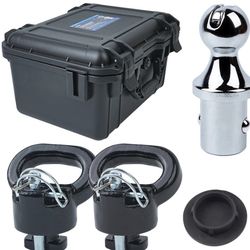Lrichy 60618 Upgraded 38k Puck System Gooseneck Hitch Ball Kit With Case For 2013-2026 Dodge Ram 2, 2-5/16 In Hitch Ball For Truck Bed With 2 