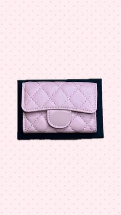 Pink quilted wallet