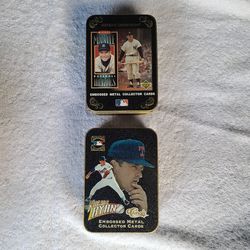 Embossed Metal Baseball collector cards. New