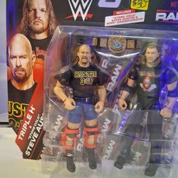 WWE NETFLIX RAW STOLE COLD STEVE AUSTIN & TRIPLE H COLLECTIBLE ACTION FIGURES