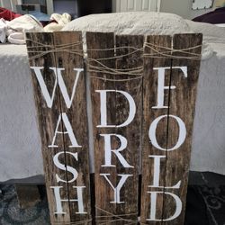 3 PIECE Rustic Laundry Room Decor