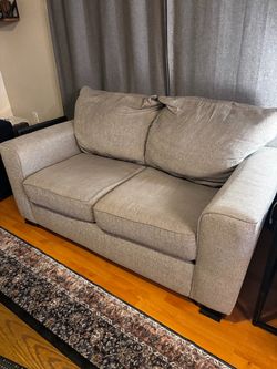 Gray Fabric Loveseat Sofa
