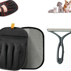 Black Ambidextrous Reusable Electrostatic Pet Hair Remover Glove & Lint Scraper