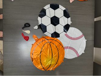 Sports themed birthday balloons
