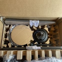 Corinth 72 in. Indoor Matte Black Ceiling Fan with DC Motor and Remote Control Included 