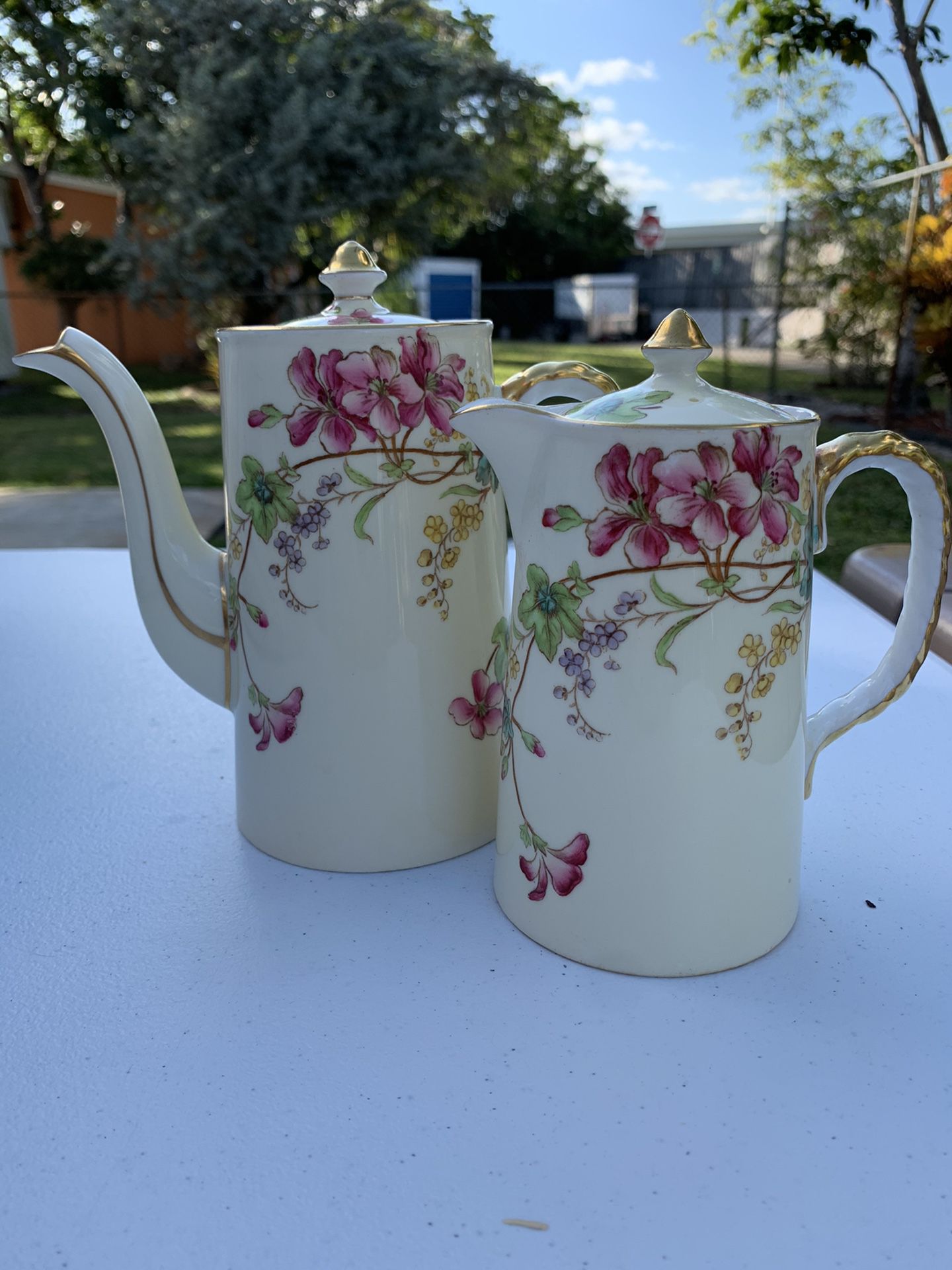 Antique Bone China Teapot and Creamer by Aynsley
