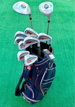 Women’s Ladies Complete RH Spalding Golf Club Set | Driver Woods Irons Putter + Cart Bag