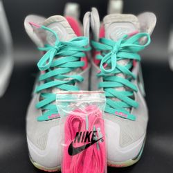 Lebron 9 IX PS Elite South Beach Wolf Grey Mint Candy New Green Pink Size 8