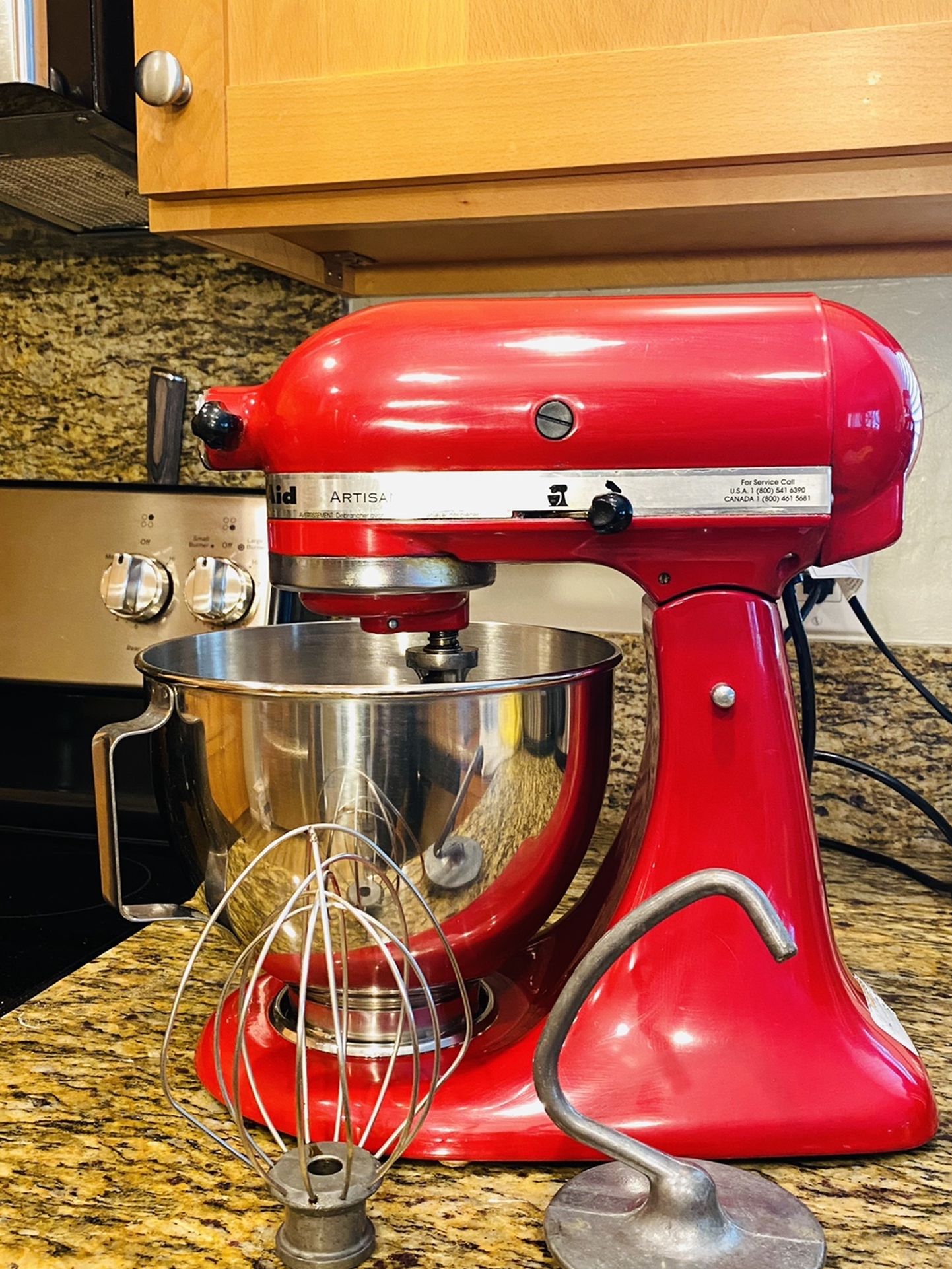 Red KitchenAid Artisan Mixer