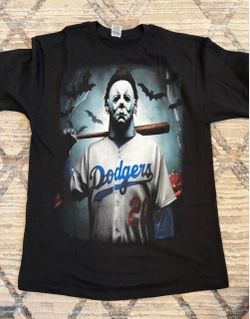 Michael Myers Dodgers Halloween Graphic T-Shirt