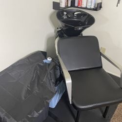 Salon/barber Station With Hair Chair And Shampoo Bowl Shampoo With Chair Hot Water Pump And Hot Water Heather Etc. 