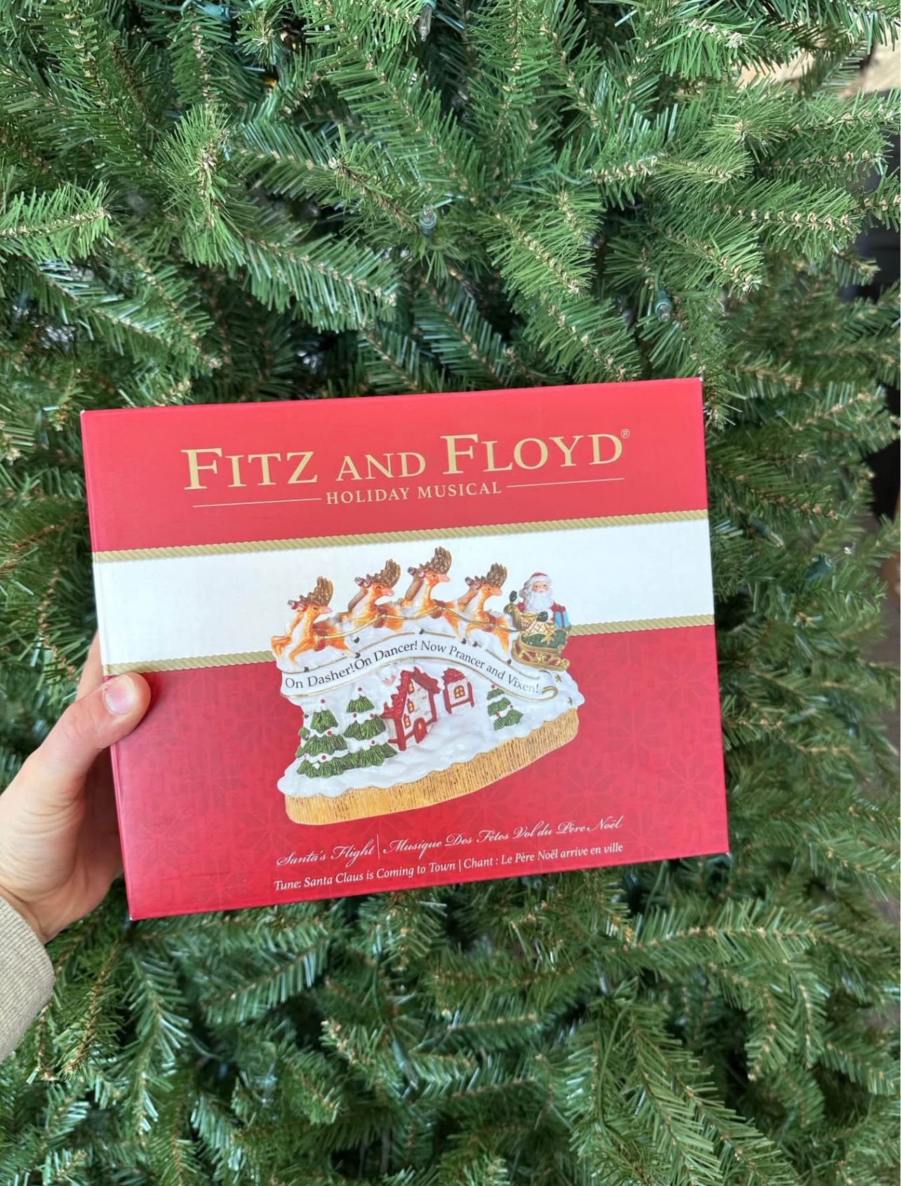 🎅 Fitz and Floyd “Santa’s Flight” Holiday Musical Figurine – New in Box ✨