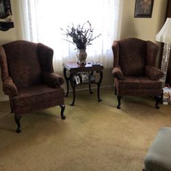 Pair Wingback Chairs