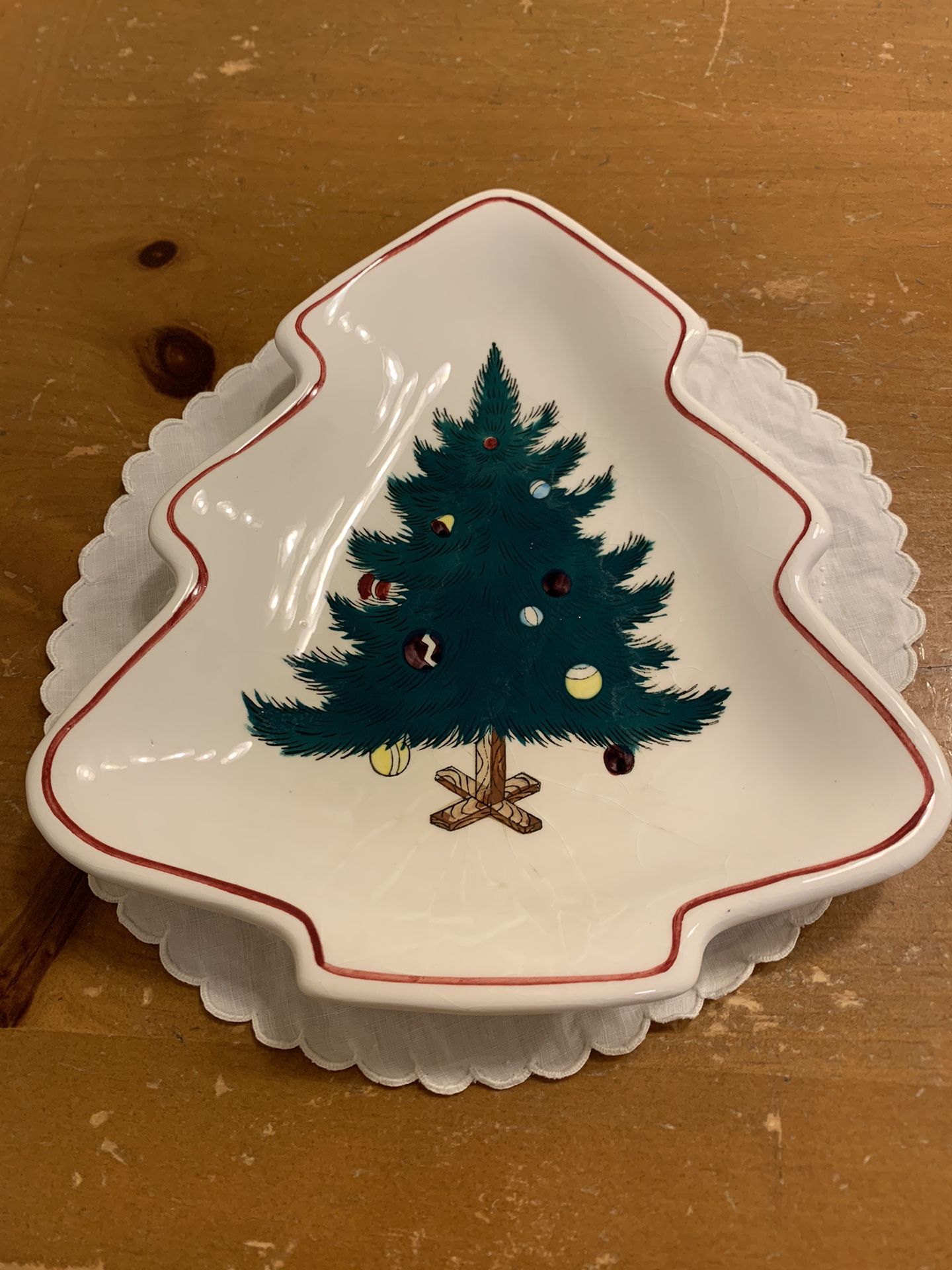 Vintage Lefton Christmas Tree Plate 