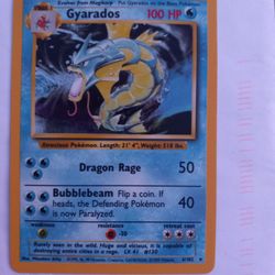 Holographic Base Set  1995  Gyarados  Pokemon Cards 
