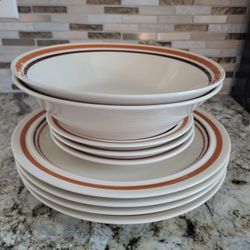 Plates and  Large Serving Bowls Stoneware Set