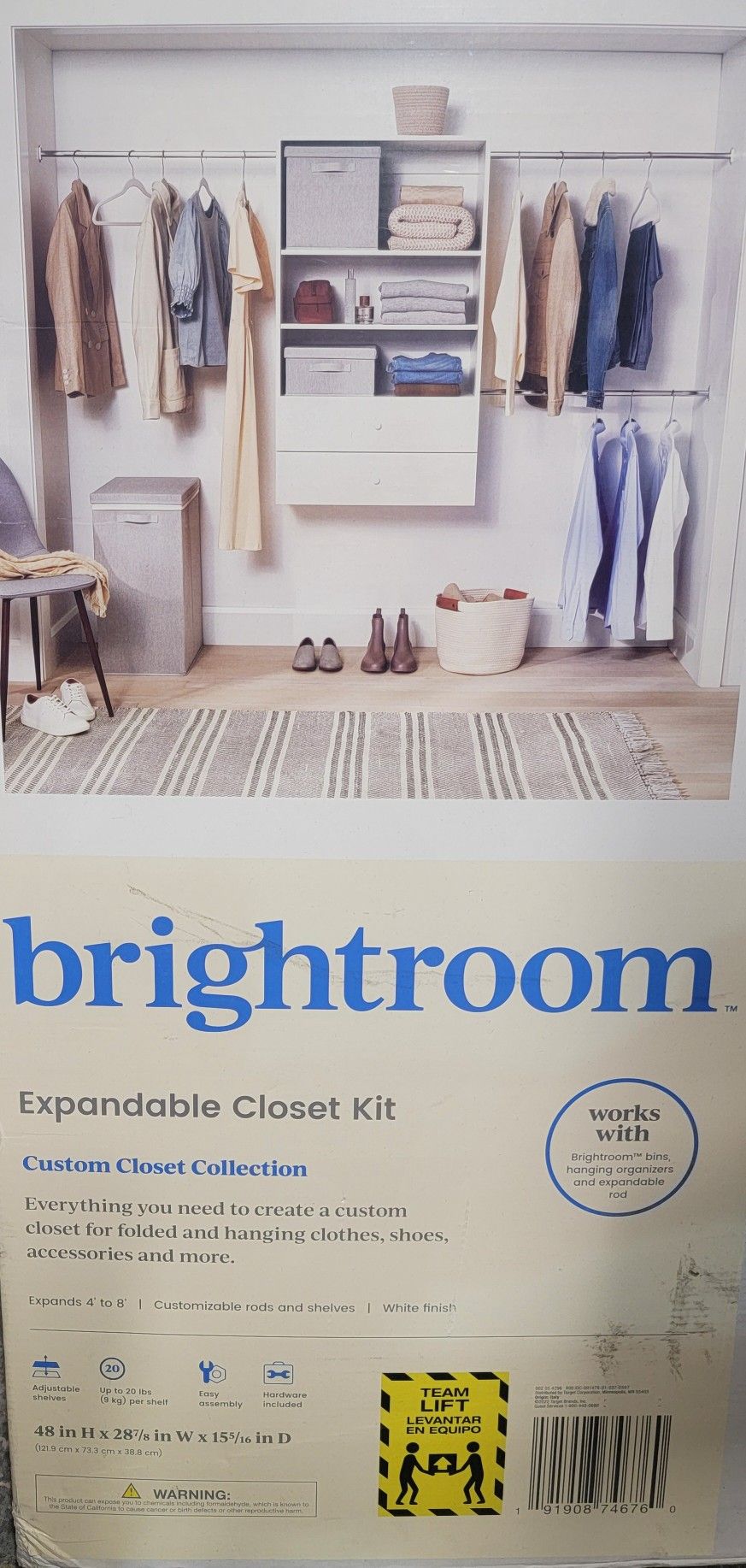 Brigthroom Expandable Closet Kit 