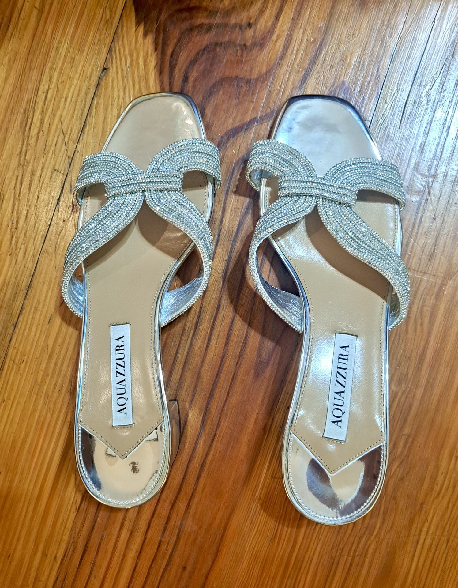 Aquazzura Muse Silver/leather Sandal