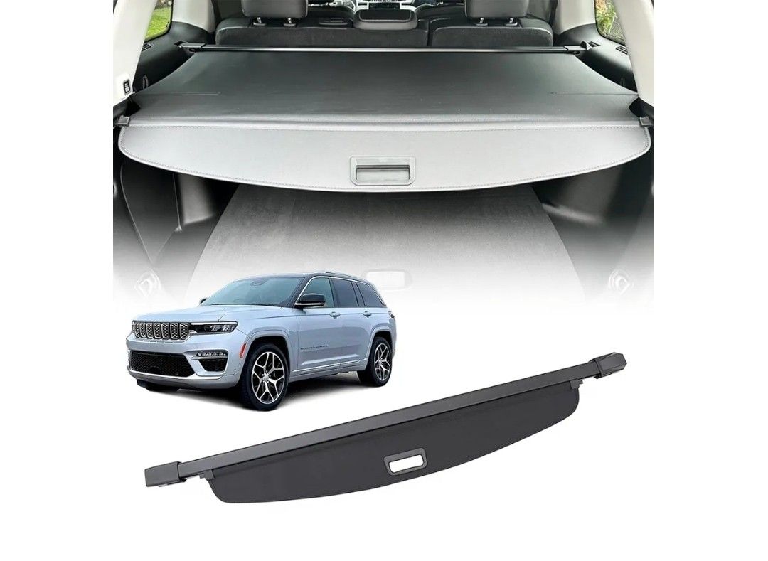 1551: New Jeep Grand Cherokee 2025 Cargo Cover Retractable Rear Trunk Cargo Luggage Security Shade Cover Shield Compatible for Jeep Grand Cherokee