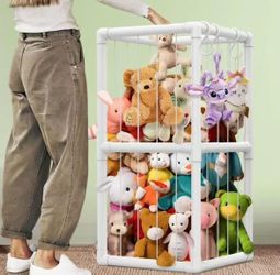 Large Stuffed Animal Storage Zoo Stuffed Animal Holder for Corner Organizer, Space Save Vertical Toy