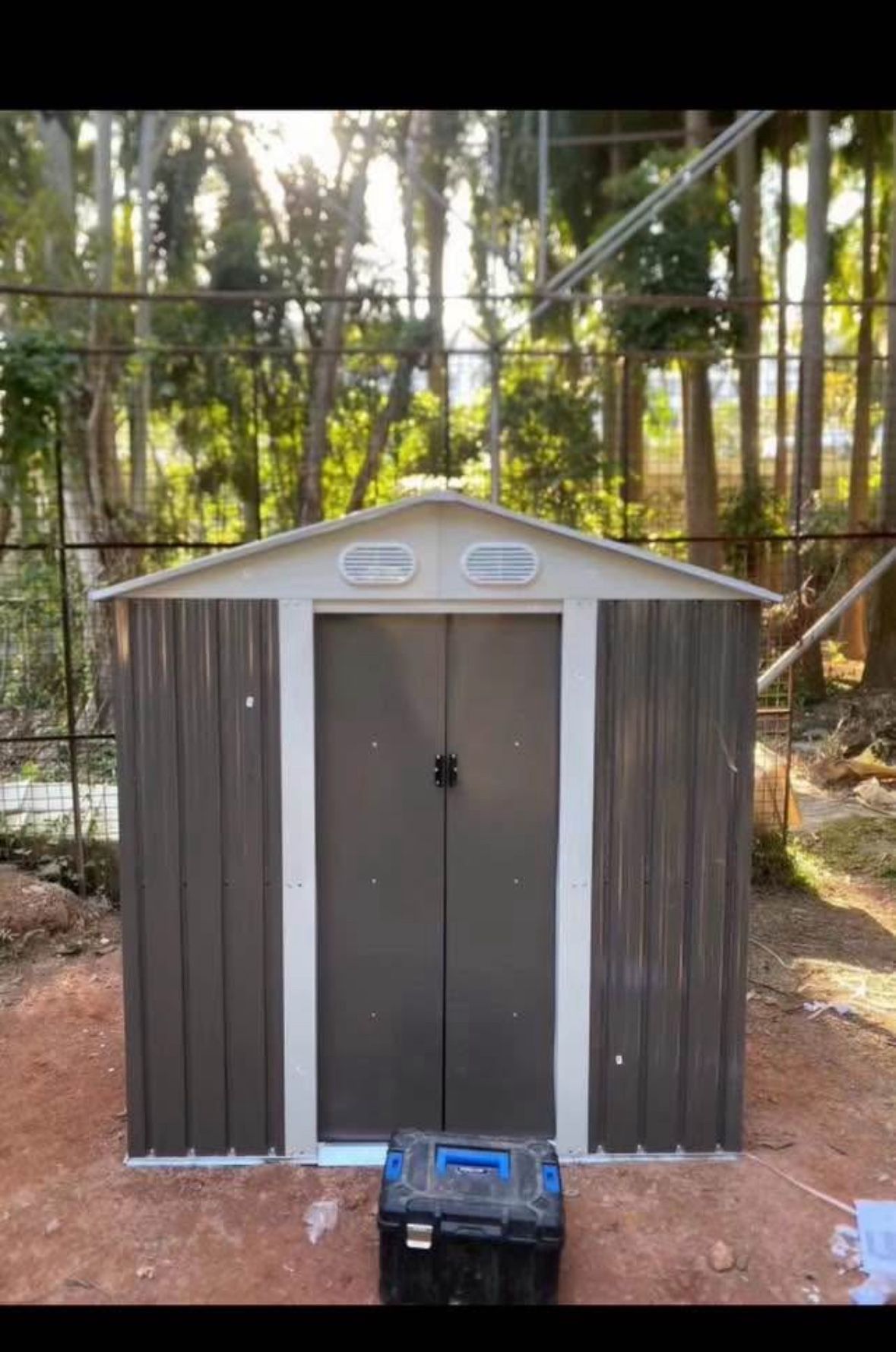 Sales $250!!! Metal L 5’ x W 6.5’ x H 6’ Storage Shed Yard Lawn Garden tools 5x6 storage