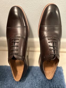 Toecap Men’s Brown Leather Shoes,Size 10