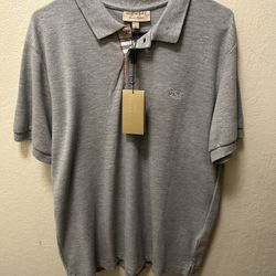 Burberry London Men’s Polo Shirt – XL – Gray – 100% Cotton – NWT – Authentic 