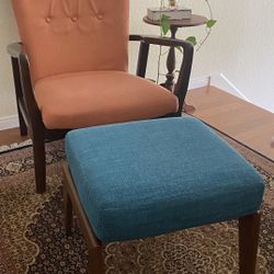 Mid century Style Chair & Ottoman 