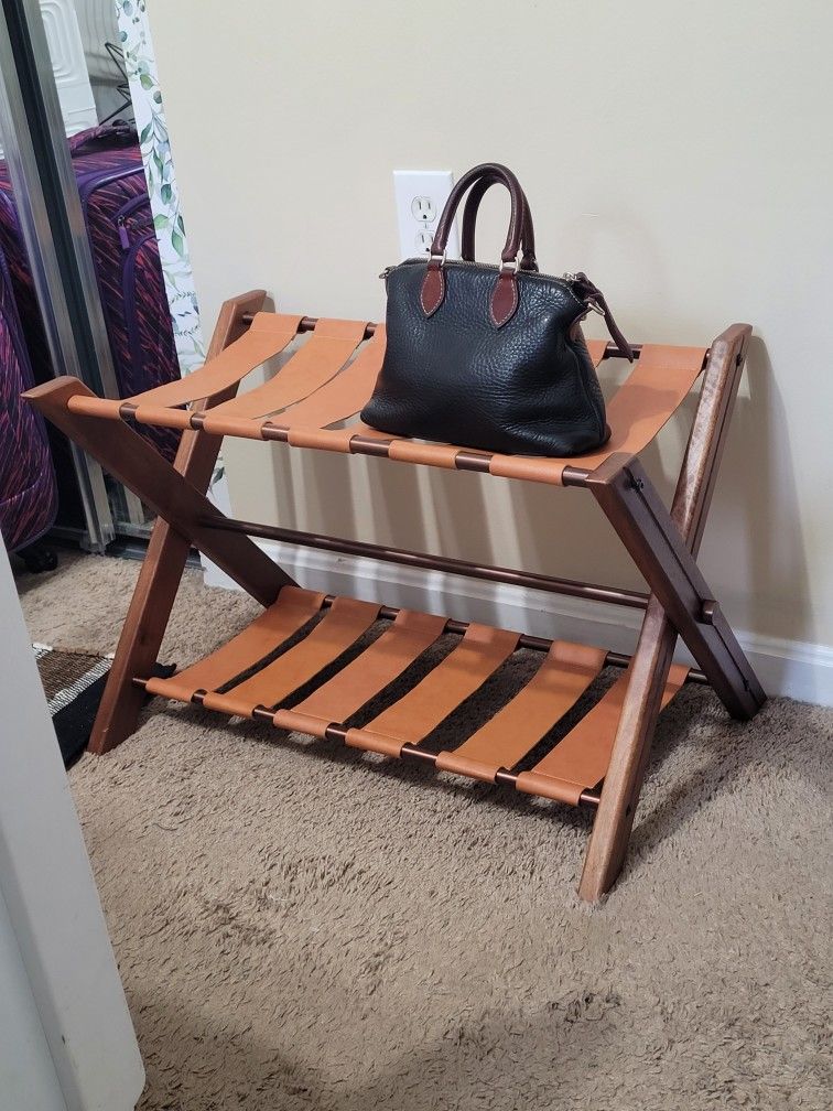 Luggage Rack | Suitcase Stand | Hearth & Hand | Terracotta Orange
