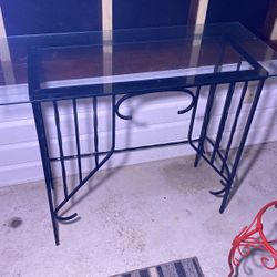 Iron Table With Glass 