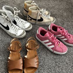 Girls Adidas Nike Blazers Sandals Size 3, 4, 5 Youth 