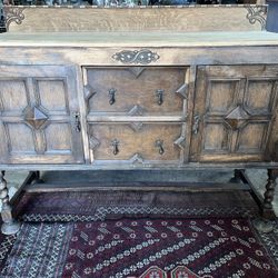 Antique Oak Sideboard Cabinet 