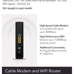 NETGEAR Nighthawk Cable Modem with WiFi Router