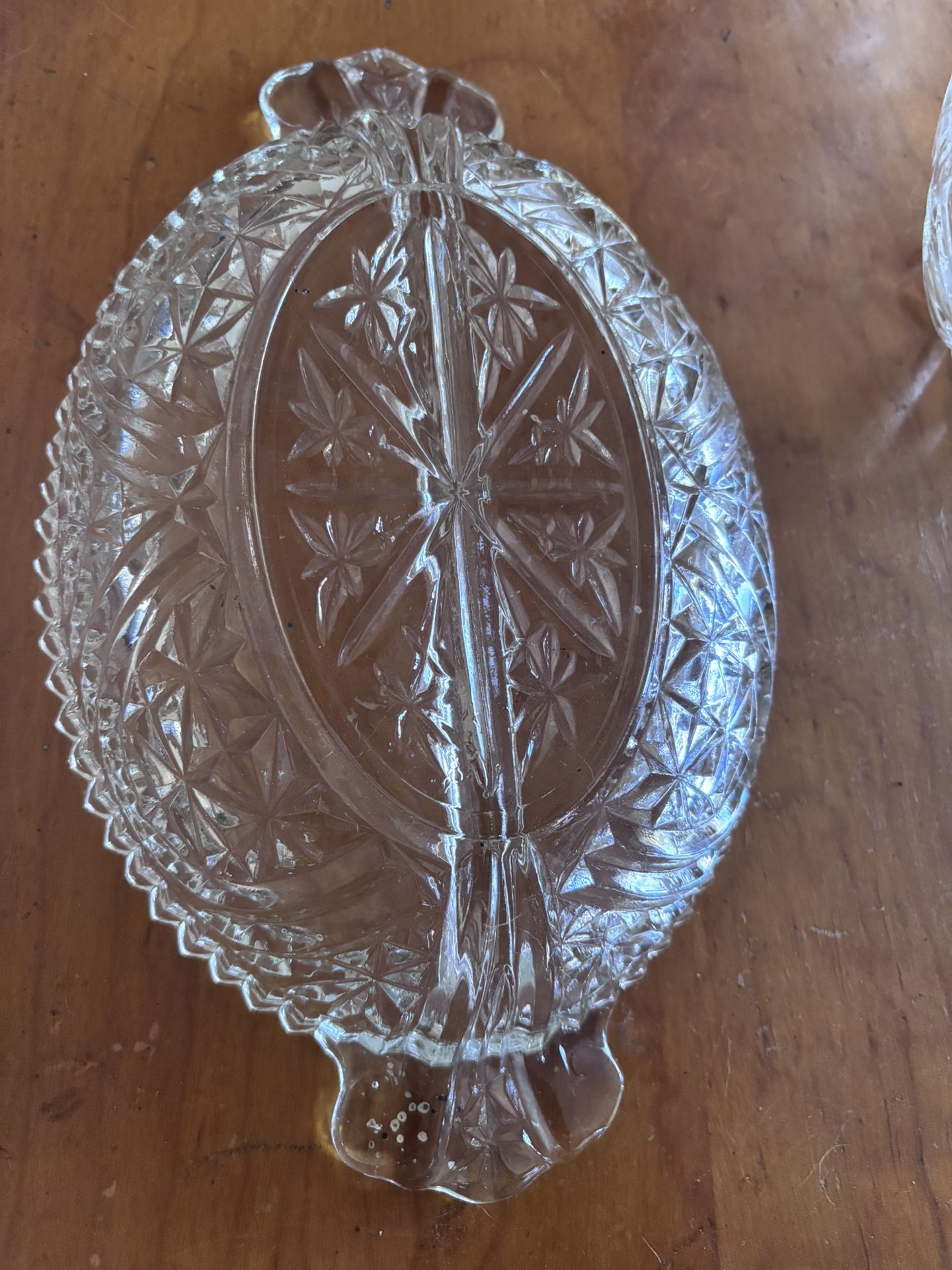 Cut Glass Relish Dish