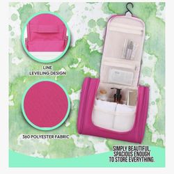 Hanging Travel Toiletry Bag for Women – Large Cosmetic Organizer with Multiple Compartments – Foldable Bathroom Storage for Makeup & Accessories - Pïn
