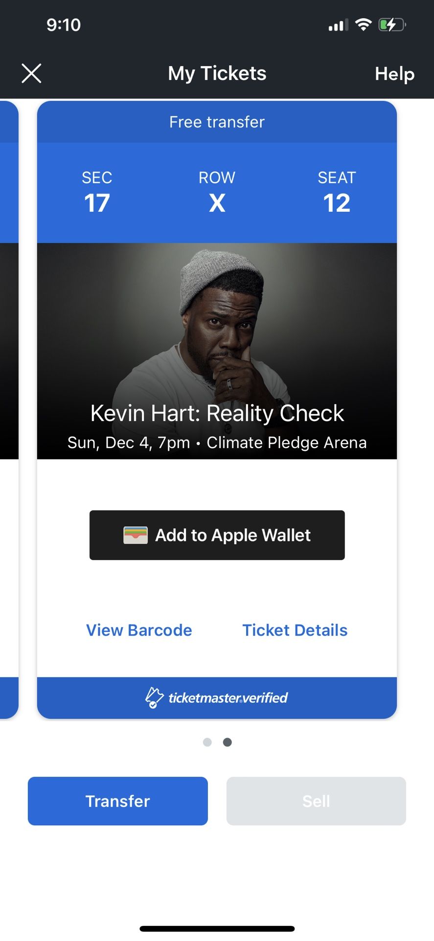 2 Tickets Kevin hart Show Dec 4th!
