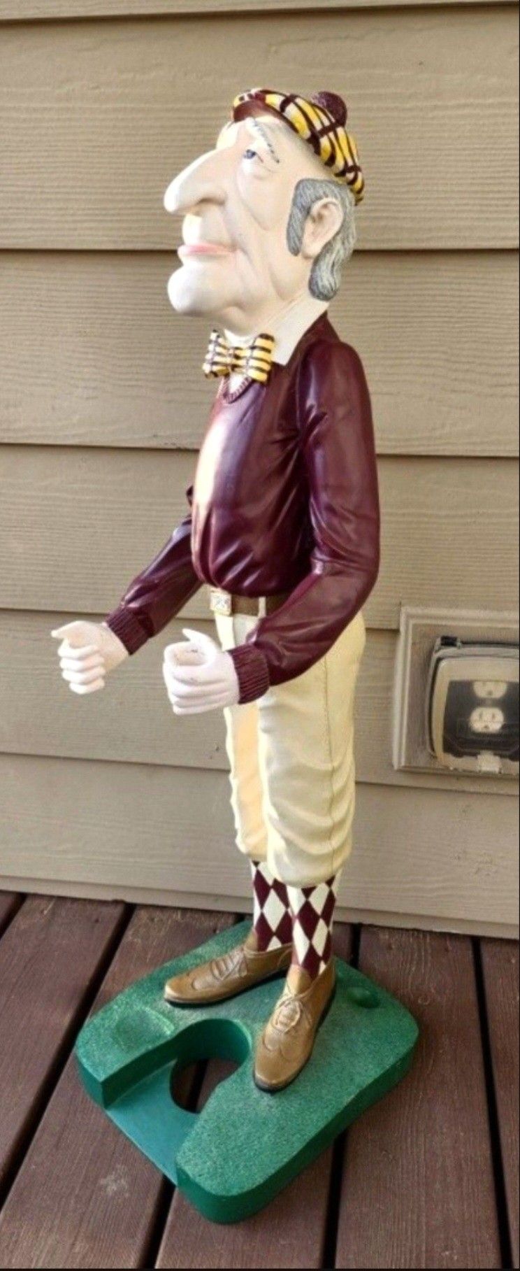 Vintage The Bombay Co. Golfer Statue - 34" Driver / Putter Holder Collectible Home Decor