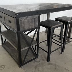 Pub Table with 2 Stools 